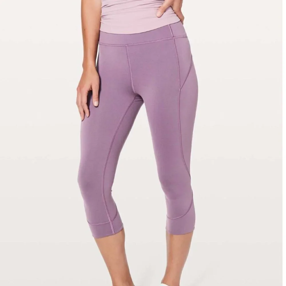 Lululemon In Movement Crop Leggings Everlux Smoked Mulberry 12